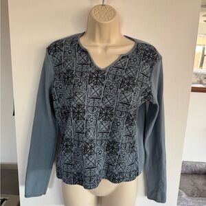 re:named Ribbed Blue Top